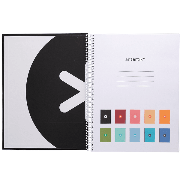 Caderno espiral liderpapel din a4 antartik capa forrada 80f 90 gr quadricula 5mm 1 banda 4 furos cor preto 4