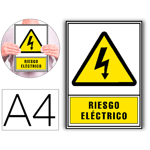 Pictograma archivo 2000 risco electrico pvc amarelo luminiscente 210x297 mm 1