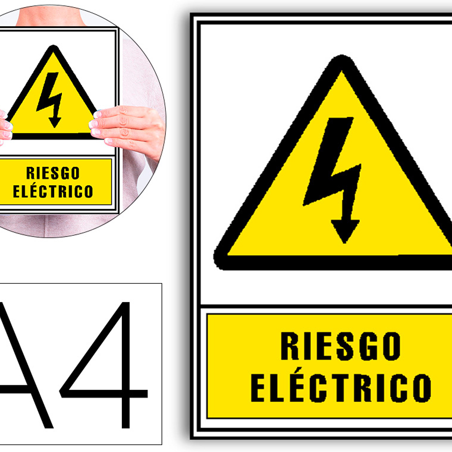 Pictograma archivo 2000 risco electrico pvc amarelo luminiscente 210x297 mm 1