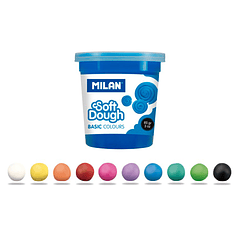 Plasticina milan para modelar soft dough basic caixa de 10 frascos cores sortidas 85 g