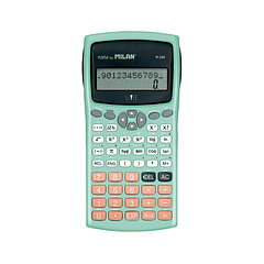 Calculadora milan cientifica m240 silver 2 linhas 240 funcoes 10+2 digitos cor verde turquesa com tampa cor prata