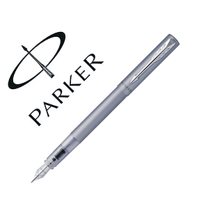 Caneta parker vector xl azul prateado aparo f