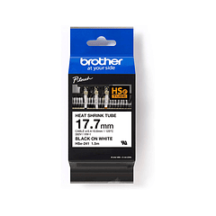 Fita brother hse 241 termoretratil 17,7 mm preto/branco