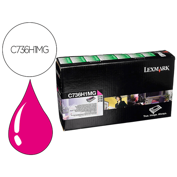 Toner laser lexmark c736h1mg magenta 10000 paginas 3