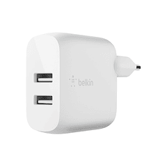 Carregador domestico belkin wcb002vfwh doble usb-a boost charge 12wx2 cor branco