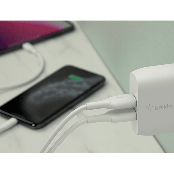 Carregador domestico belkin wcb002vfwh doble usb-a boost charge 12wx2 cor branco 2