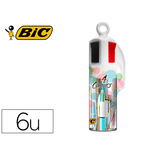 Set bic megatubo pastel 2 cristal up + 1 quatro cores pastel + 2 fluor grip pastel + 1 corretor mini pocket mouse 2