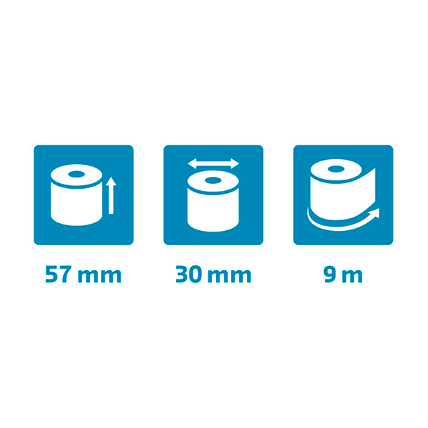 Rolo calculadora exacompta safe contact termico 57 mm x 30 mm 52 g/m2 7