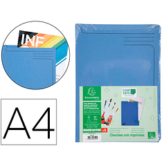 Bolsa dossier exacompta clean safe cartolina 400 gr din a4 azul pack de 5 unidades