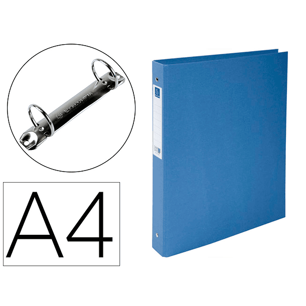 Pasta de 2 aneis 30 mm redondas exacompta clean safe din a4 cartao forrado azul 1