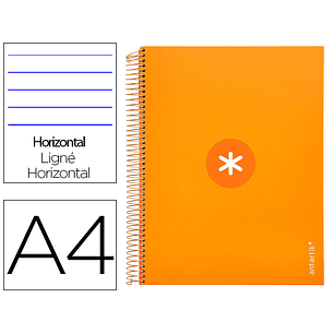 Caderno espiral liderpapel din a4 antartik capa forrada 120 f 100 gr pautado 5 bandas cor mostarda