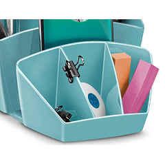 Organizador de secretaria cep riviera plastico 8 departamentos cor verde agua 143x158x93 mm