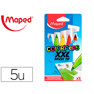 Marcador maped color peps jumbo ponta pincel caixa de 5 cores sortidas