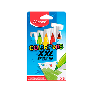 Marcador maped color peps jumbo ponta pincel caixa de 5 cores sortidas