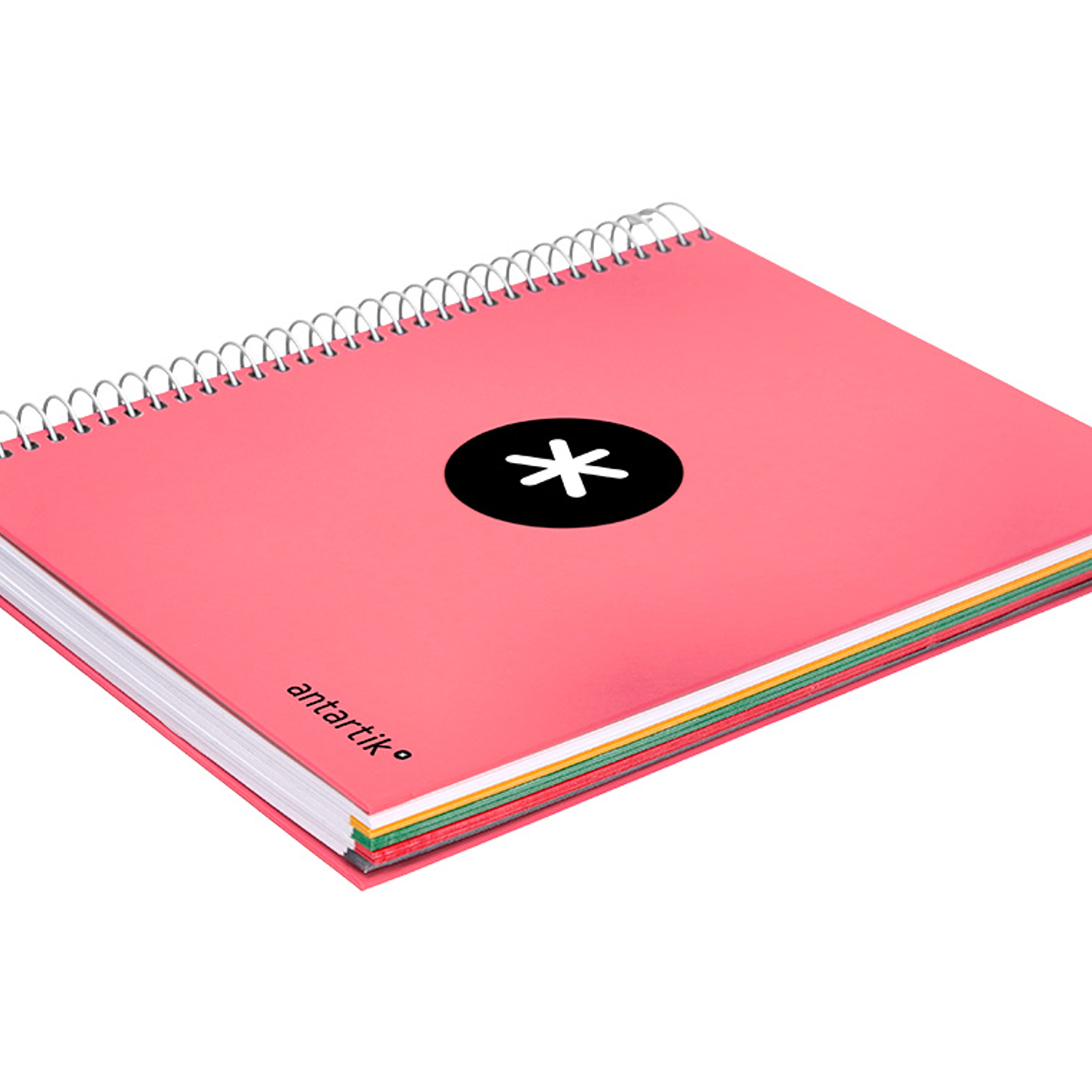 Caderno espiral liderpapel din a5 antartik capa forrada 120 f 100 gr quadricula 5 mm 5 bandas cor coral 6