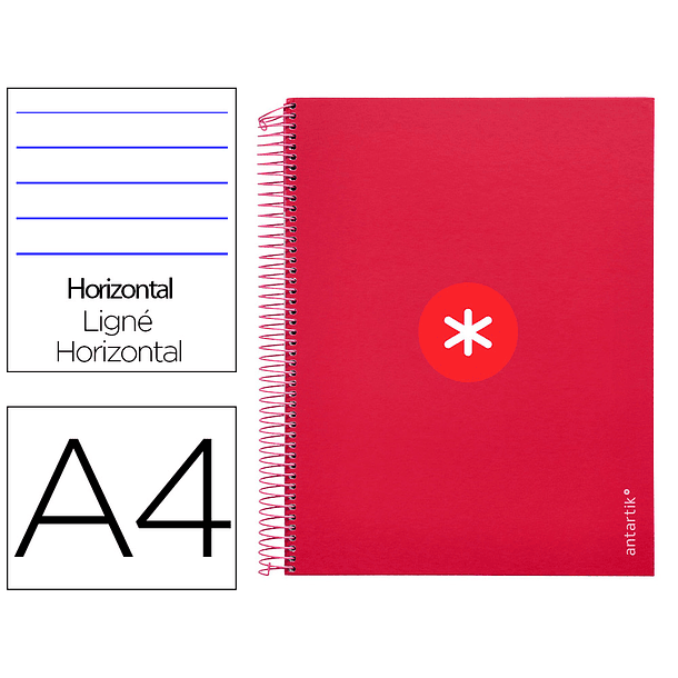 Caderno espiral liderpapel din a4 antartik capa forrada 120 f 100 gr pautado 5 bandas cor framboesa 1