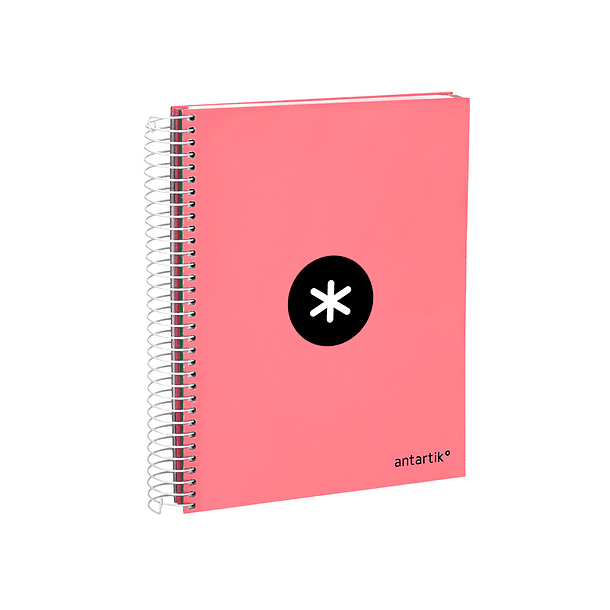 Caderno espiral liderpapel din a5 antartik capa forrada 120 f 100 gr quadricula 5 mm 5 bandas cor coral 6