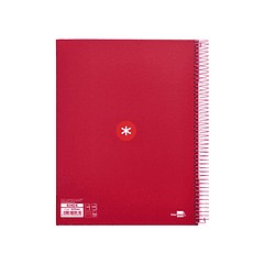 Caderno espiral liderpapel din a4 antartik capa forrada 120 f 100 gr pautado 5 bandas cor framboesa