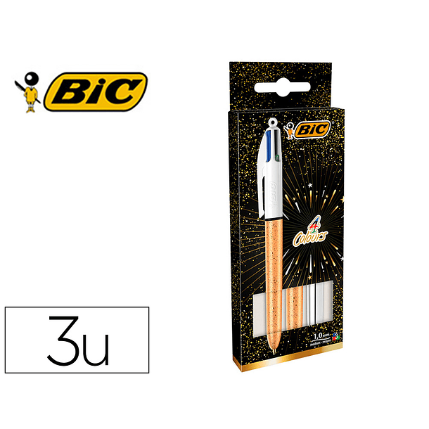 Set oferta bic 50 aniversario 2 quatro cores ouro mate + 1 shine prata 1