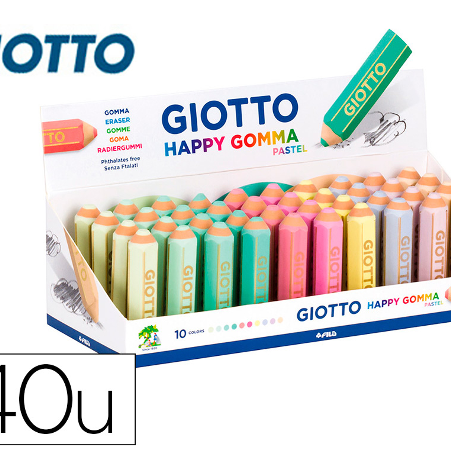 Borracha giotto happy gomma pastel forma de lapis 1