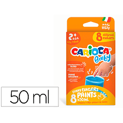 Pintura a dedos carioca baby 50 ml caixa de 8 cores sortidas