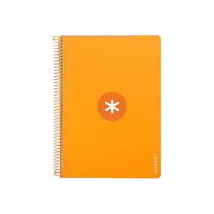 Caderno espiral liderpapel din a5 antartik capa dura 80 f 100 gr quadricula 5mm com margem cor mostarda