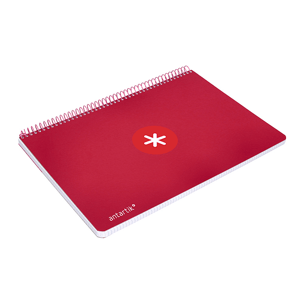 Caderno espiral liderpapel din a5 antartik capa dura 80 f 100 gr quadricula 5mm com margem cor framboesa 7