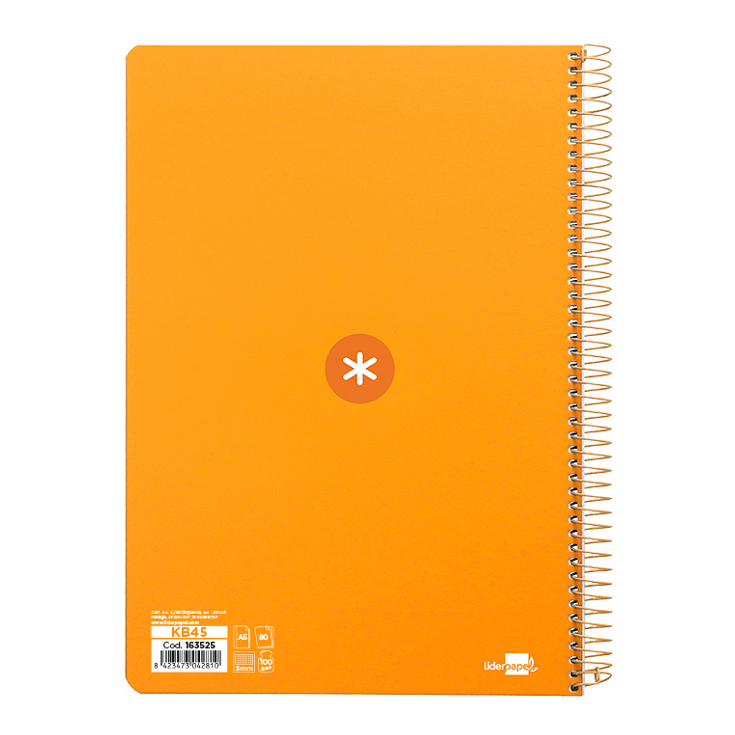 Caderno espiral liderpapel din a5 antartik capa dura 80 f 100 gr quadricula 5mm com margem cor mostarda 3