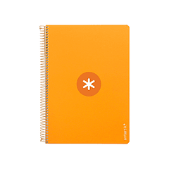 Caderno espiral liderpapel din a4 antartik capa dura 80 f 100 gr quadricula 5mm com margem cor mostarda