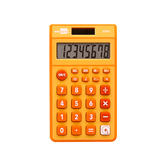 Calculadora liderpapel de bolso xf10 8 digitos solar e pilhas cor laranja 115x65x8 mm