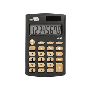 Calculadora liderpapel de bolso xf05 8 digitos solar e pilhas cor preto 98x62x8 mm