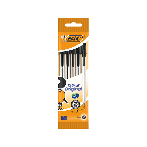 Esferografica bic cristal medium preto bolsa de 5 unidades 6