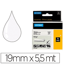 Fita dymo vinil branco 19mm x 5,5mt para etiquetadora rhino