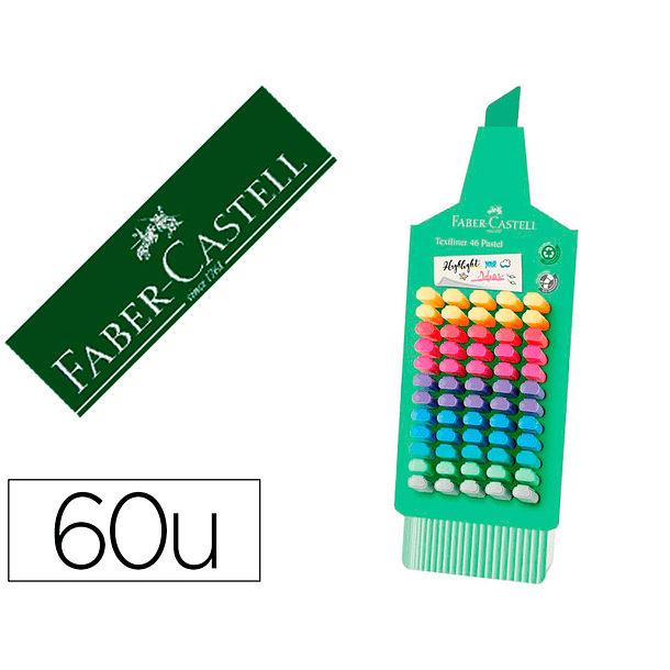 Marcador faber fluorescente 1546 expositor de 60 unidades cores sortidas 2