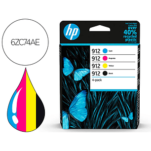 Toner hp 912 -6zc74ae multi pack preto / cian / magenta / amarelo