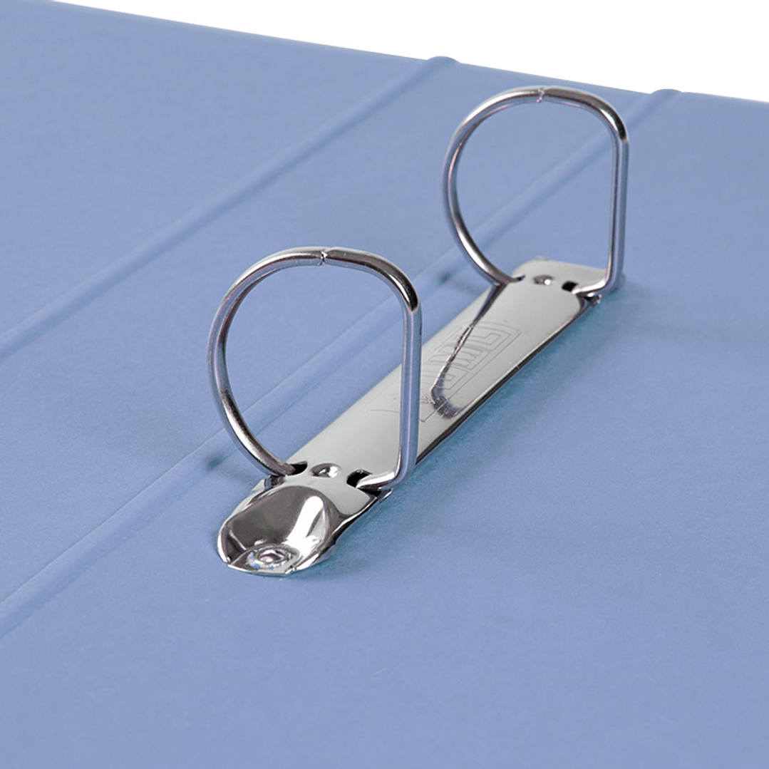 Pasta de arquivo liderpapel color system cartao forrado din a4 2 aneis 25 mm mistos com oculo e porta etiquetas celeste 7