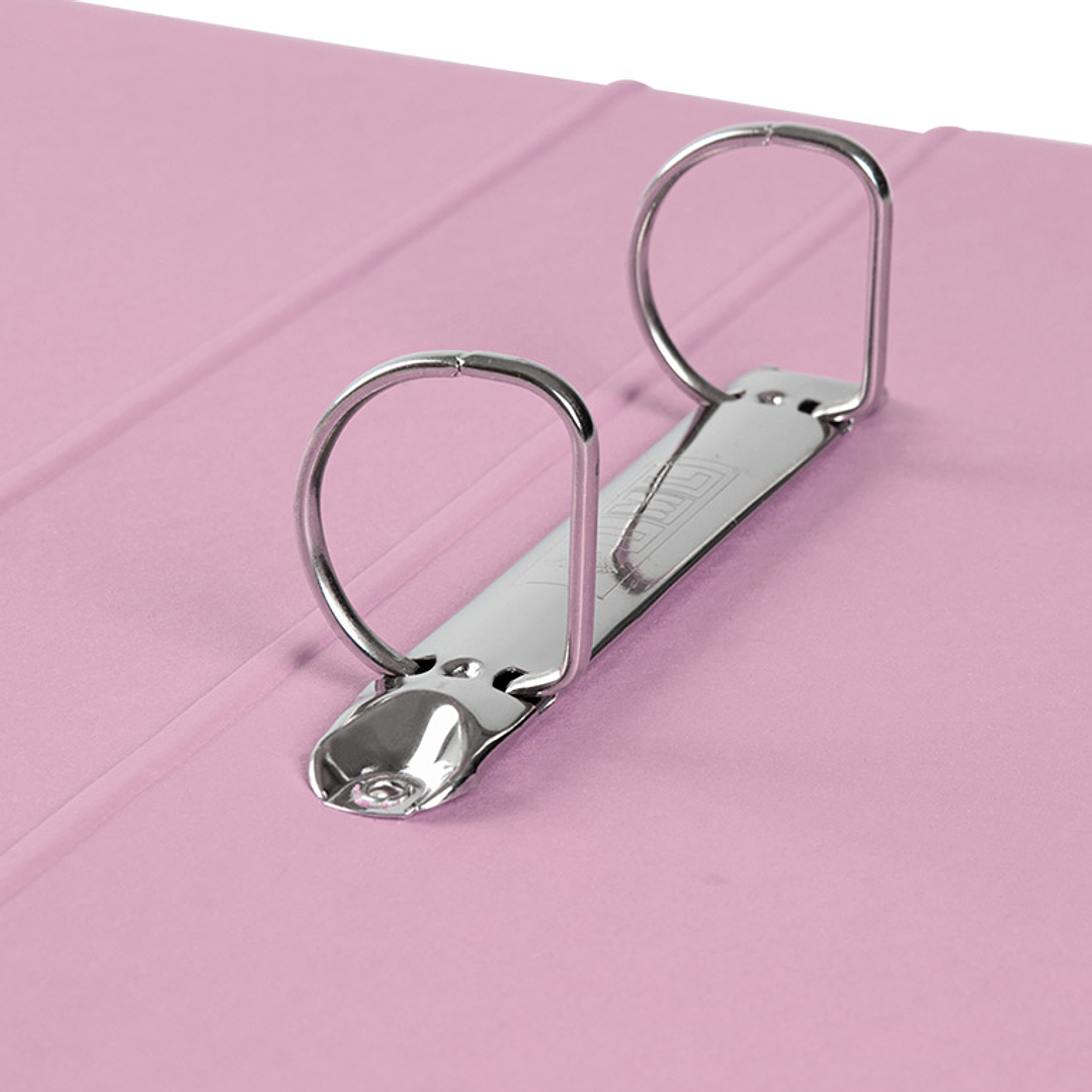 Pasta de arquivo liderpapel color system cartao forrado din a4 2 aneis 25 mm mistos com oculo e porta etiquetas rosa 5