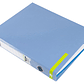 Pasta de arquivo liderpapel color system cartao forrado din a4 2 aneis 25 mm mistos com oculo e porta etiquetas celeste - Thumbnail 4