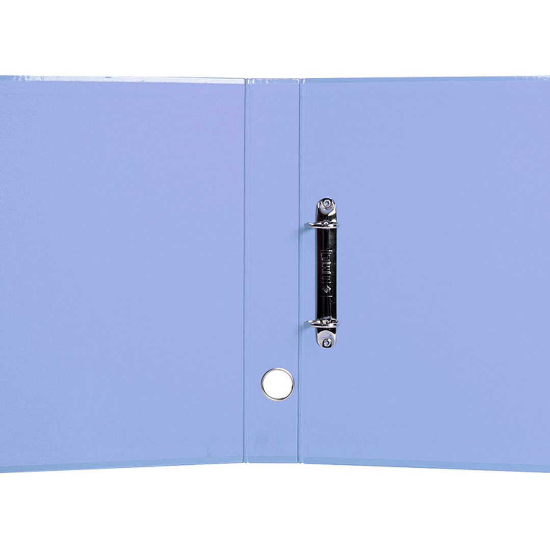 Pasta de arquivo liderpapel color system cartao forrado din a4 2 aneis 25 mm mistos com oculo e porta etiquetas celeste 5