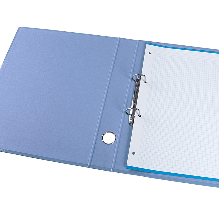 Pasta de arquivo liderpapel color system cartao forrado din a4 2 aneis 25 mm mistos com oculo e porta etiquetas celeste 8