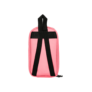 Estojo escolar antartik forma de mochila com bolso e 4 departamentos cor coral 230x50x120 mm