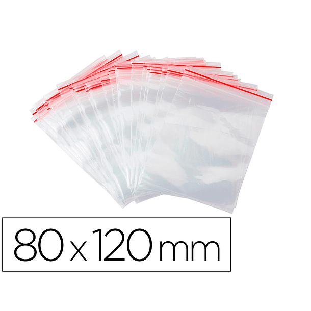 Bolsa plastico auto selada q-connect 80x120 mm pack de 100 unidades 1