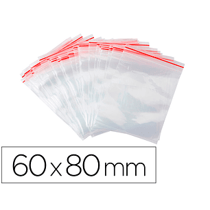 Bolsa plastico auto selada q-connect 60x80 mm pack de 100 unidades