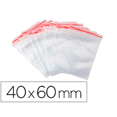 Bolsa plastico auto selada q-connect 40x60 mm pack de 100 unidades