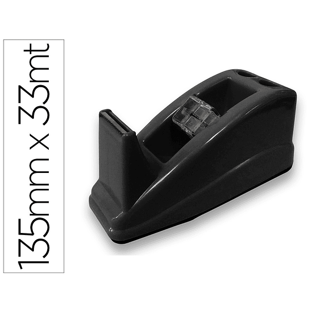 Desenrolador secretaria q-connect plastico para fitas de 33 mt cor preto 135x58x60 mm 2