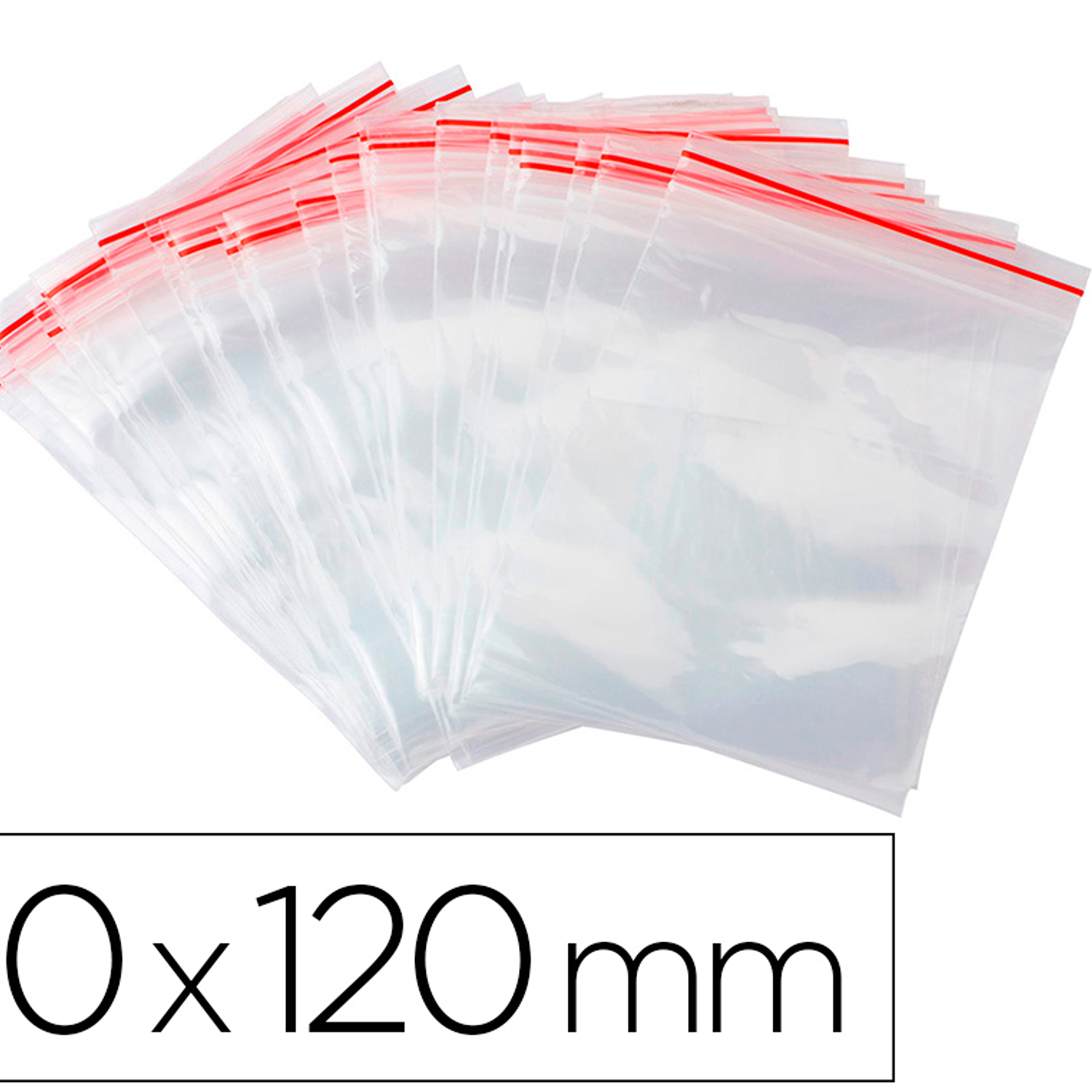 Bolsa plastico auto selada q-connect 80x120 mm pack de 100 unidades 1