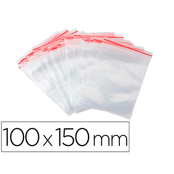 Bolsa plastico auto selada q-connect 100x150 mm pack de 100 unidades 3