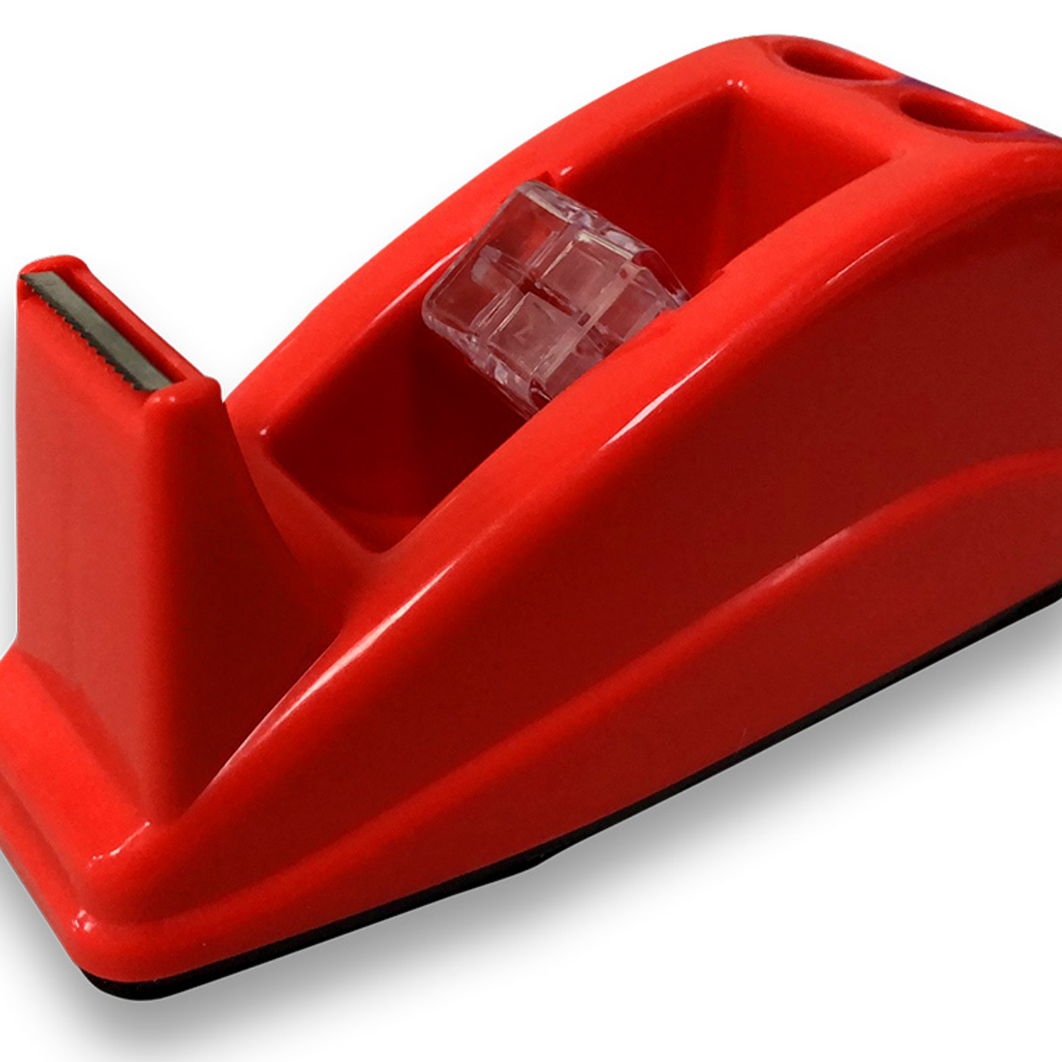 Desenrolador secretaria q-connect plastico para fitas de 33 mt cor vermelho 135x58x60 mm 2