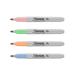 Marcador sharpie permanente fino ponta 1 mm blister 4 unidades cores pastel sortidas