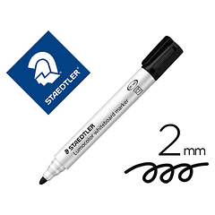 Marcador staedtler lumocolor 351 para quadro branco ponta redonda 2 mm cor preto